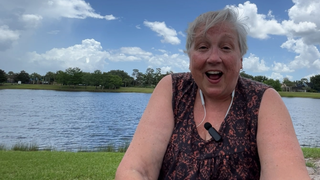 jennyfloats telling stories at the pond