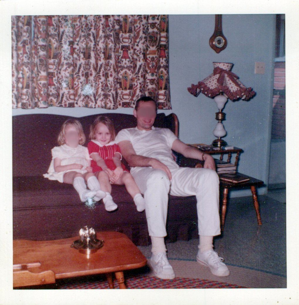 Jenny and sister with Bio dad circa 1965